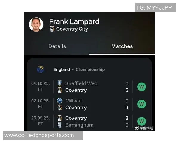 兰帕德执教考文垂创佳绩本赛季英冠战绩领先进攻防守均表现出色